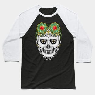 Sugarskull vintage art set with sapphire and black diamond design day of the dead. Baseball T-Shirt